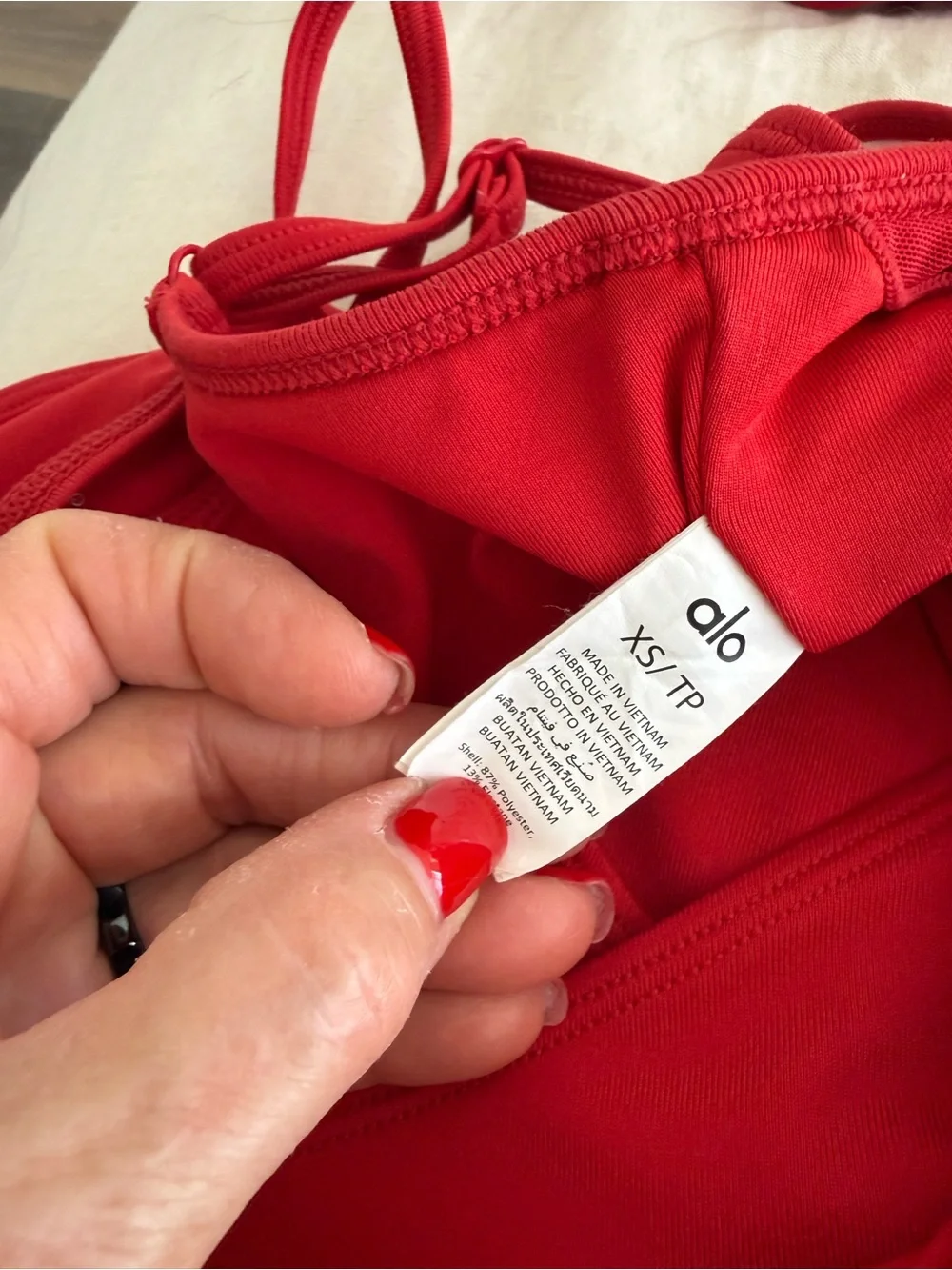 Alo Yoga  High-Waist Red Performance Leggings and Crop Top